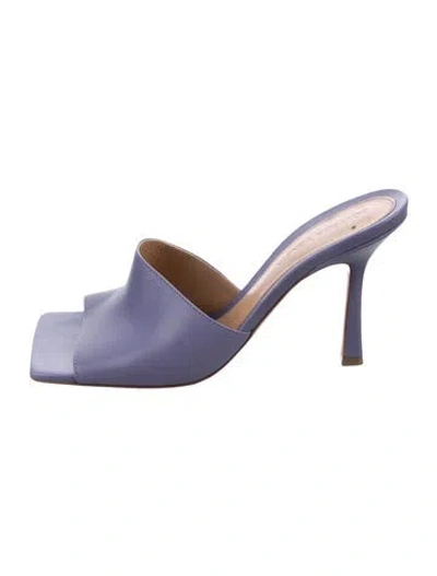 Pre-owned Bottega Veneta Leather Slides In Purple
