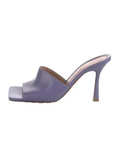 Pre-owned Bottega Veneta Leather Slides In Purple