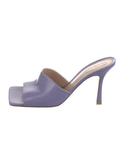 Pre-owned Bottega Veneta Leather Slides In Purple