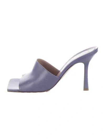 Pre-owned Bottega Veneta Leather Slides In Purple