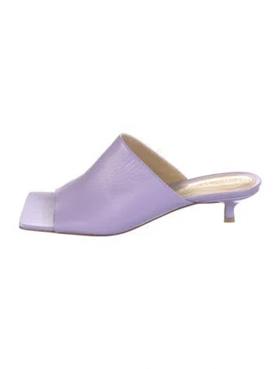 Pre-owned Bottega Veneta Leather Slides In Purple