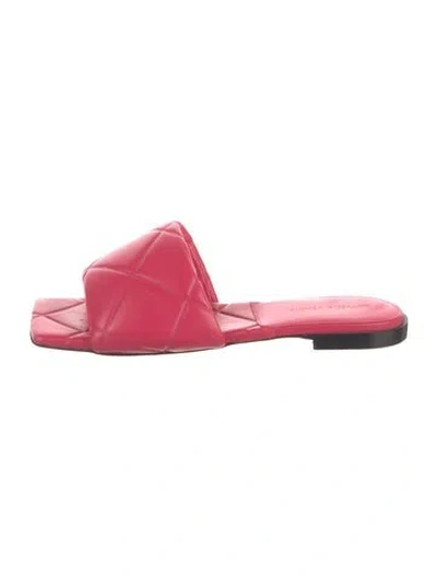 Pre-owned Bottega Veneta Leather Slides In Red