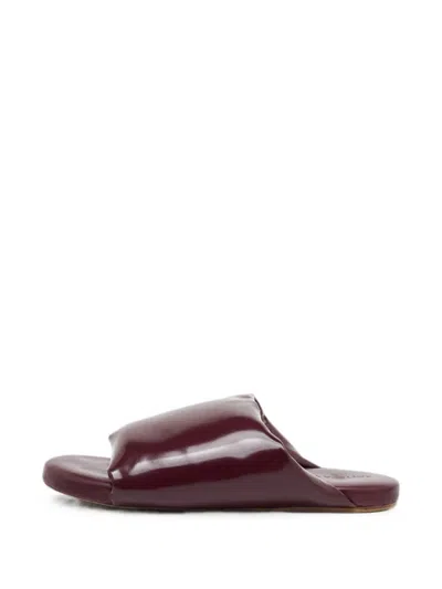 Pre-owned Bottega Veneta Leather Slides In Red