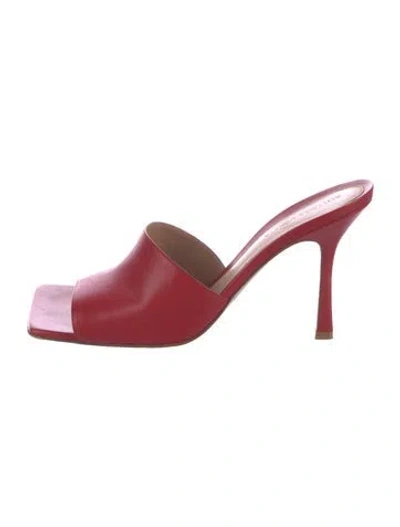 Pre-owned Bottega Veneta Leather Slides In Red
