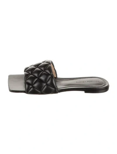 Pre-owned Bottega Veneta Leather Slides W/ Tags In Black