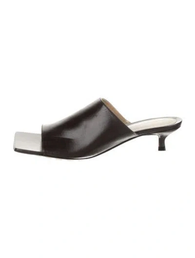 Pre-owned Bottega Veneta Leather Slides W/ Tags In Brown