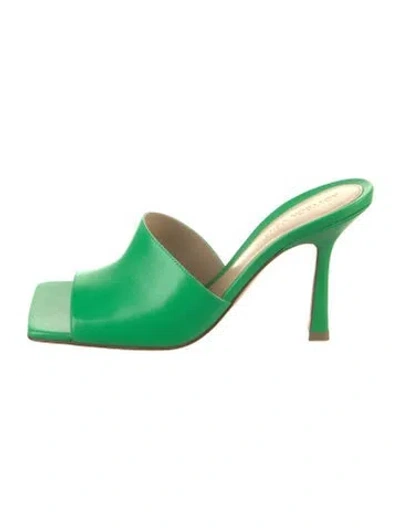 Pre-owned Bottega Veneta Leather Slides W/ Tags In Green