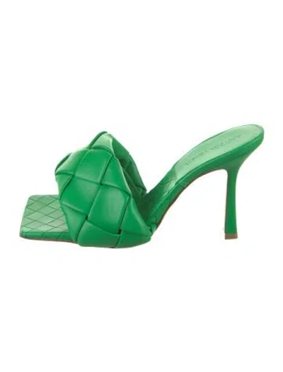 Pre-owned Bottega Veneta Leather Slides W/ Tags In Green