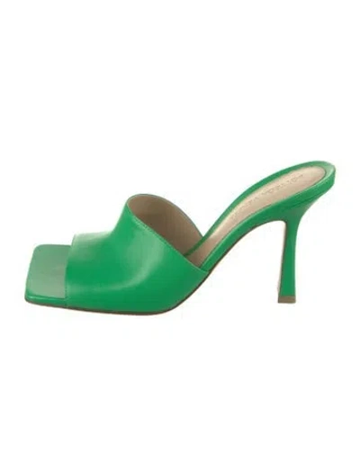 Pre-owned Bottega Veneta Leather Slides W/ Tags In Green