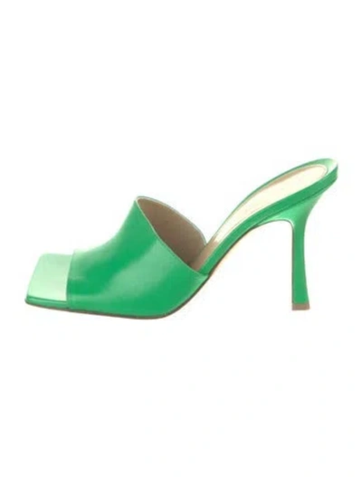 Pre-owned Bottega Veneta Leather Slides W/ Tags In Green