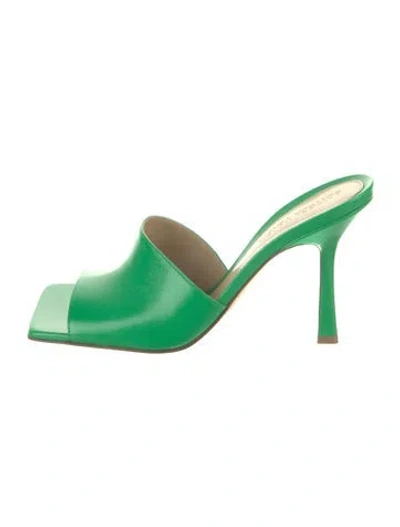 Pre-owned Bottega Veneta Leather Slides W/ Tags In Green