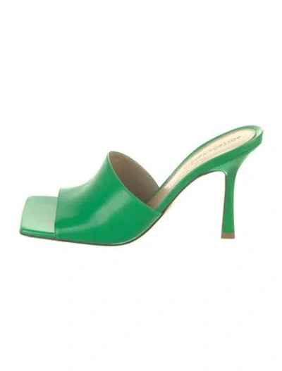 Pre-owned Bottega Veneta Leather Slides W/ Tags In Green