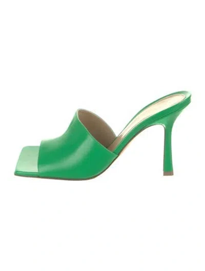 Pre-owned Bottega Veneta Leather Slides W/ Tags In Green