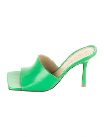Pre-owned Bottega Veneta Leather Slides W/ Tags In Green