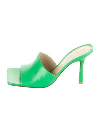 Pre-owned Bottega Veneta Leather Slides W/ Tags In Green