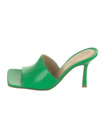 Pre-owned Bottega Veneta Leather Slides W/ Tags In Green