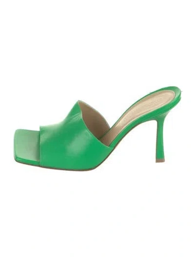 Pre-owned Bottega Veneta Leather Slides W/ Tags In Green