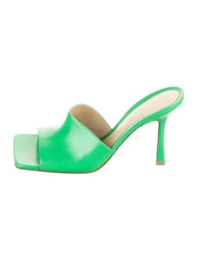Pre-owned Bottega Veneta Leather Slides W/ Tags In Green