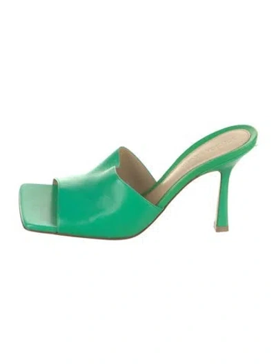 Pre-owned Bottega Veneta Leather Slides W/ Tags In Green