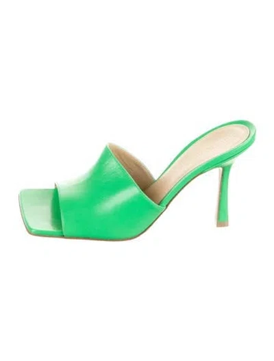 Pre-owned Bottega Veneta Leather Slides W/ Tags In Green