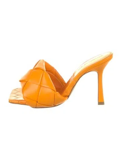 Pre-owned Bottega Veneta Leather Slides W/ Tags In Orange