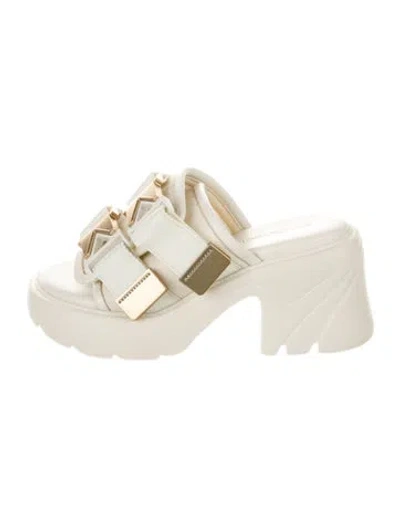 Pre-owned Bottega Veneta Leather Slides In White