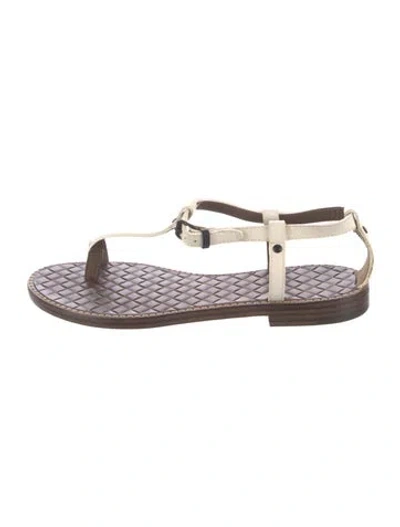 Pre-owned Bottega Veneta Leather Slides In White