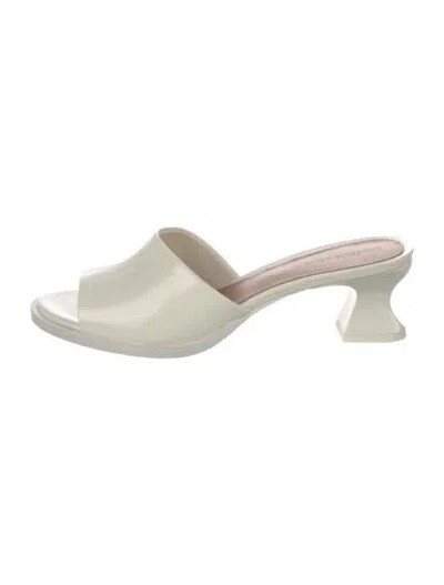 Pre-owned Bottega Veneta Leather Slides In White