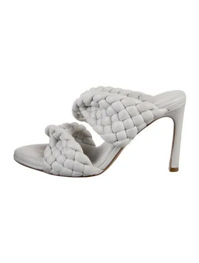 Pre-owned Bottega Veneta Leather Slides In White
