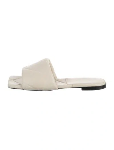 Pre-owned Bottega Veneta Leather Slides In White