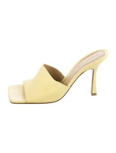 Pre-owned Bottega Veneta Leather Slides In Yellow