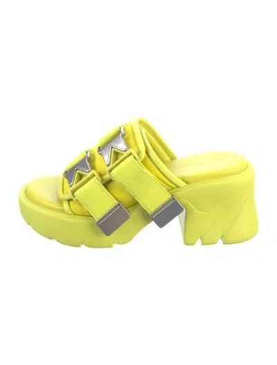 Pre-owned Bottega Veneta Leather Slides In Yellow