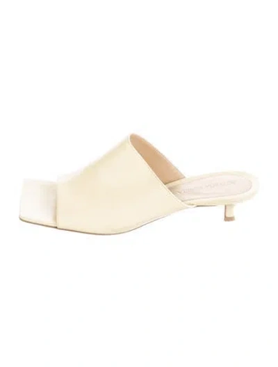 Pre-owned Bottega Veneta Leather Slides In Yellow