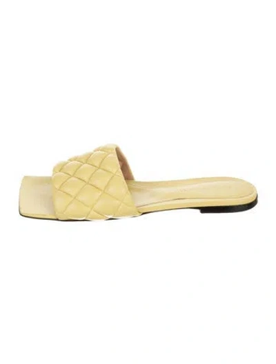 Pre-owned Bottega Veneta Leather Slides In Yellow