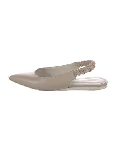 Pre-owned Bottega Veneta Leather Slingback Flats In Neutral