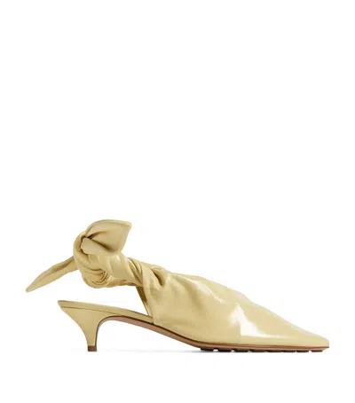 Bottega Veneta Leather Slingback Pumps 40 In Yellow