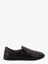 Bottega Veneta Leather Slip-on Sneakers With Intrecciato Motif In Black