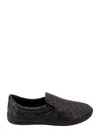 Bottega Veneta Leather Slip-on Sneakers With Intrecciato Motif In Black