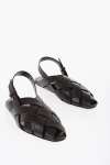 BOTTEGA VENETA LEATHER SLIPPER ALFIE SLINGBACK SANDALS WITH WOVEN MOTIF