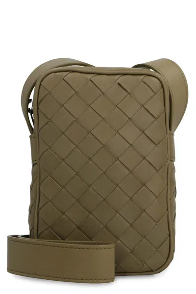 Bottega Veneta Leather Smartphone Case/shoulder Bad In Brown