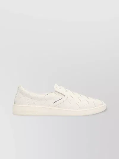 Bottega Veneta Leather Sneakers Featuring Woven Design In White