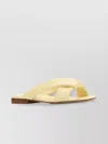 Bottega Veneta Leather Square Toe Wide Strap Slippers