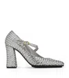 Bottega Veneta Leather Step Pumps 85 In Silver