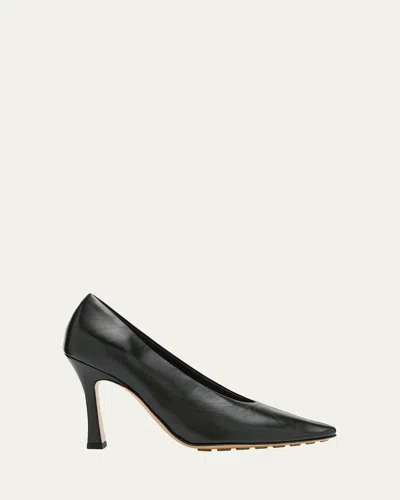 Bottega Veneta Leather Stiletto Sporty Pumps In Black