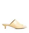Bottega Veneta Leather Stretch Mules 40 In Neutral