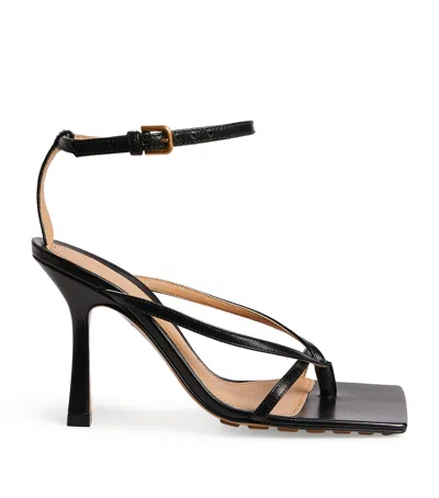 Bottega Veneta Leather Stretch Sandals 90 In Black