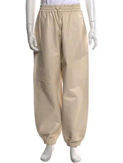 Pre-owned Bottega Veneta Leather Sweatpants In Neutral