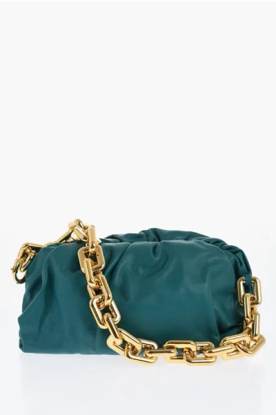 Bottega Veneta Leather The Chain Pouch Bag With Magnetic Closure In Green