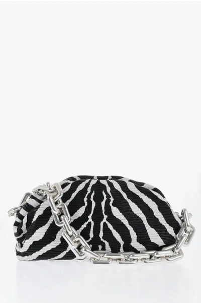 Bottega Veneta Leather The Chain Zebra Bag With Magnetic Closure In Black