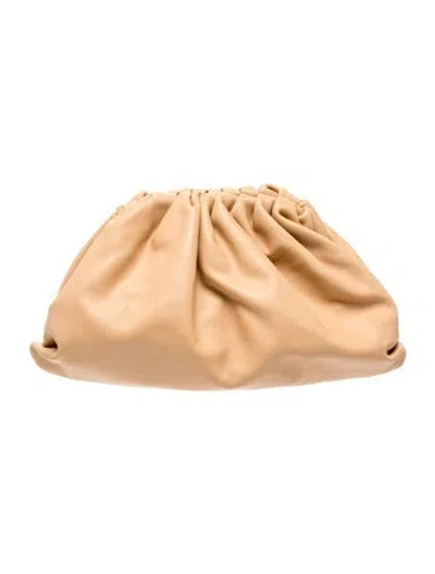 Pre-owned Bottega Veneta Leather The Pouch W/ Tags In Brown/neutrals